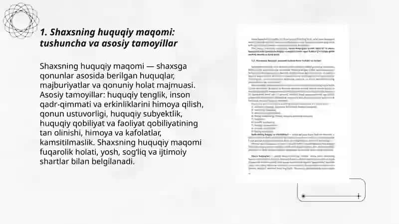 Shaxsning Huquqiy Maqomi va O'zbekiston Respublikasi Fuqaroligi 3