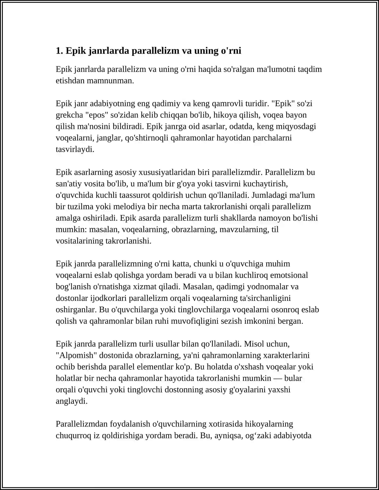 PARALLELIZM – O‘ZBEK XALQ QO‘SHIQLARINING TARKIBIY QISMI 3
