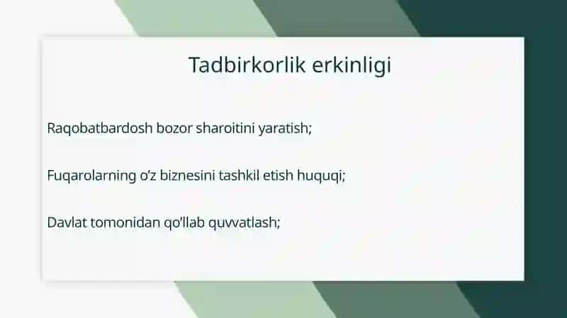 Tadbirkorlik va mehnat qilish erkinligi 3