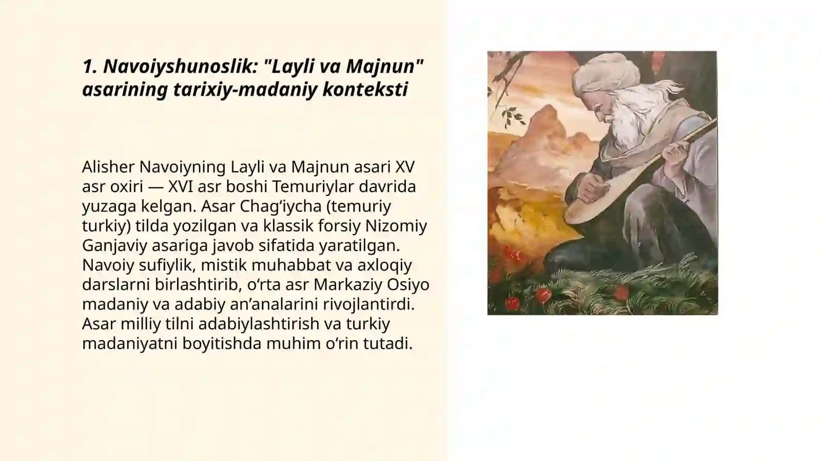 Navoiyshunoslik: "Layli va Majnun" asari bo'yicha 3