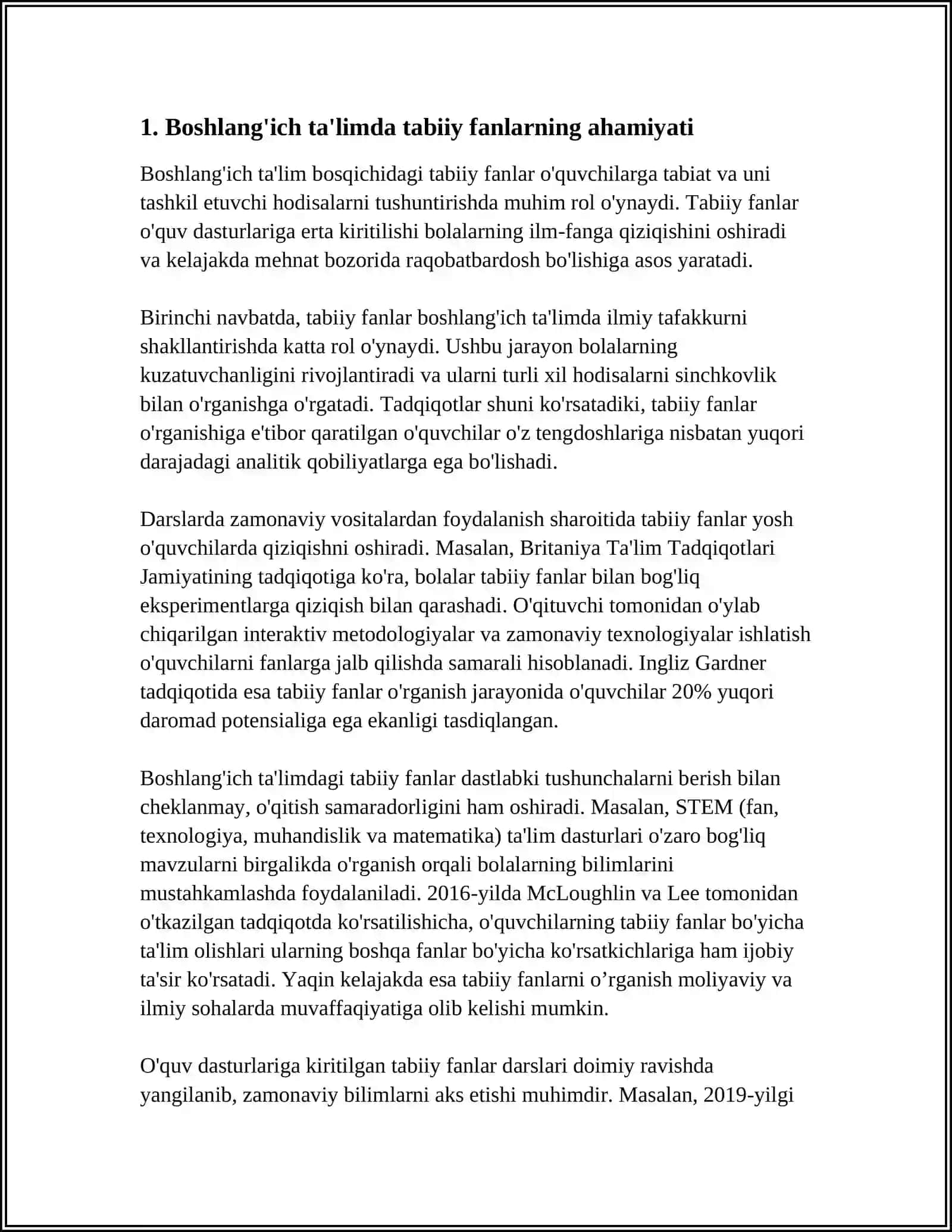 BOSHLANG'ICH TA'LIM TABIIY FANLALARDAN DASTUR VA MAVJUD KO'RGAZMALI QUROLLAR TAHLILI 3