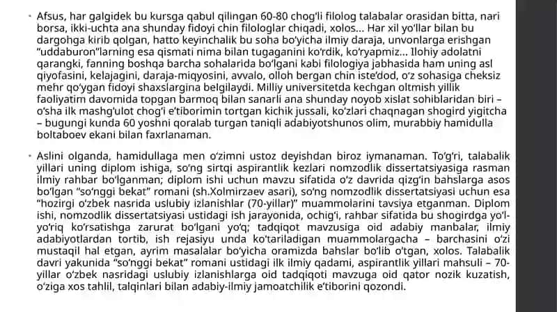 Behzod Yo‘ldoshevning ijodkorlar haqida fikrlari 3