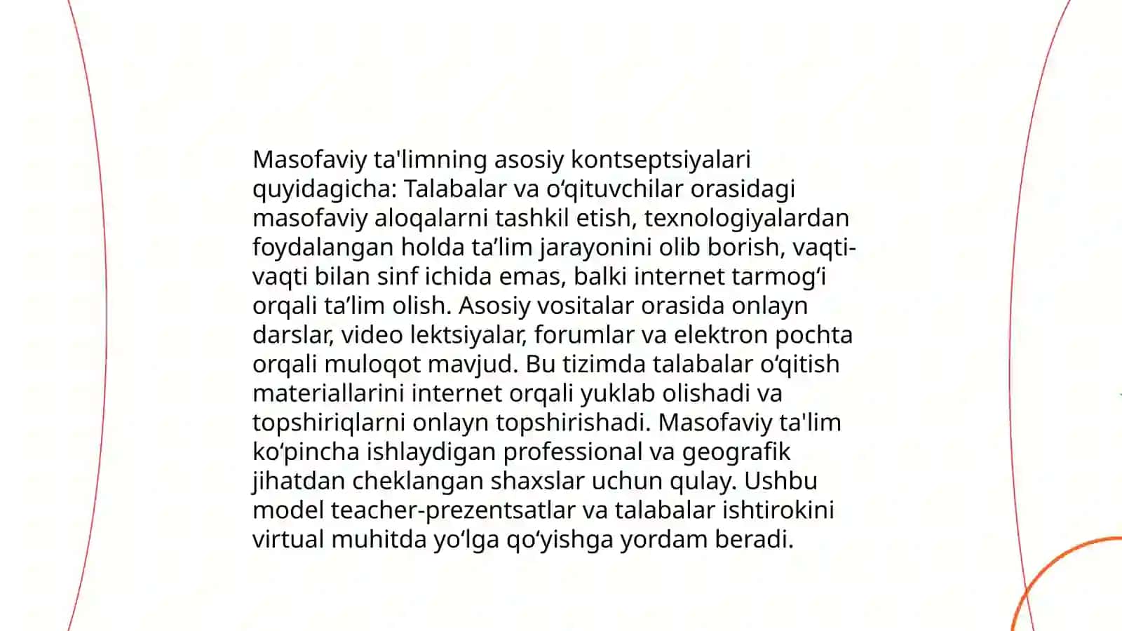 Masofaviy ta'limning asosiy kontseptsiyalari 3