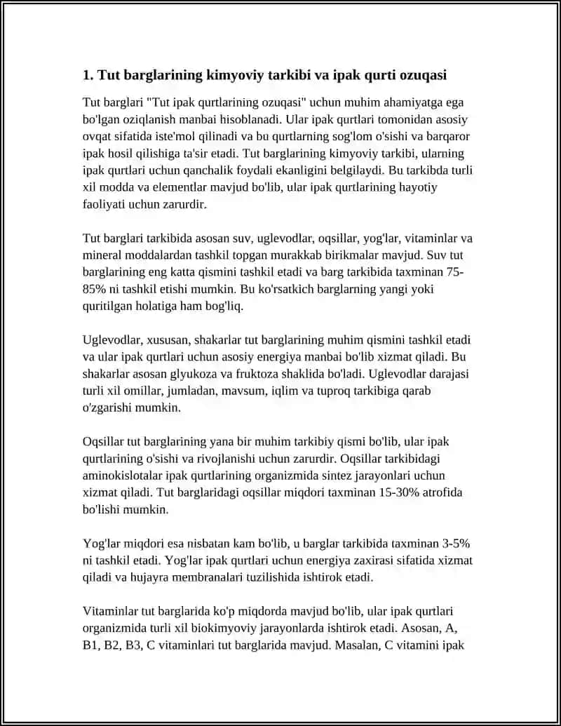 Tut barglarining kimyoviy tarkibi va ipak qurti ozuqasi 3