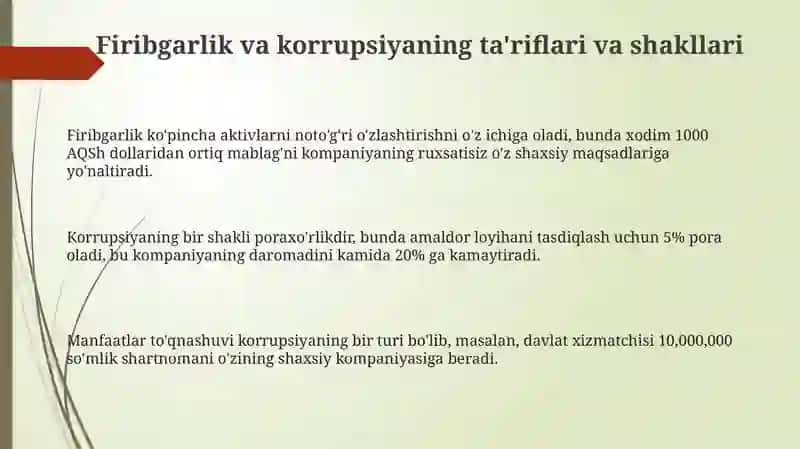 Firibgarlik va korrupsiyani aniqlash 3