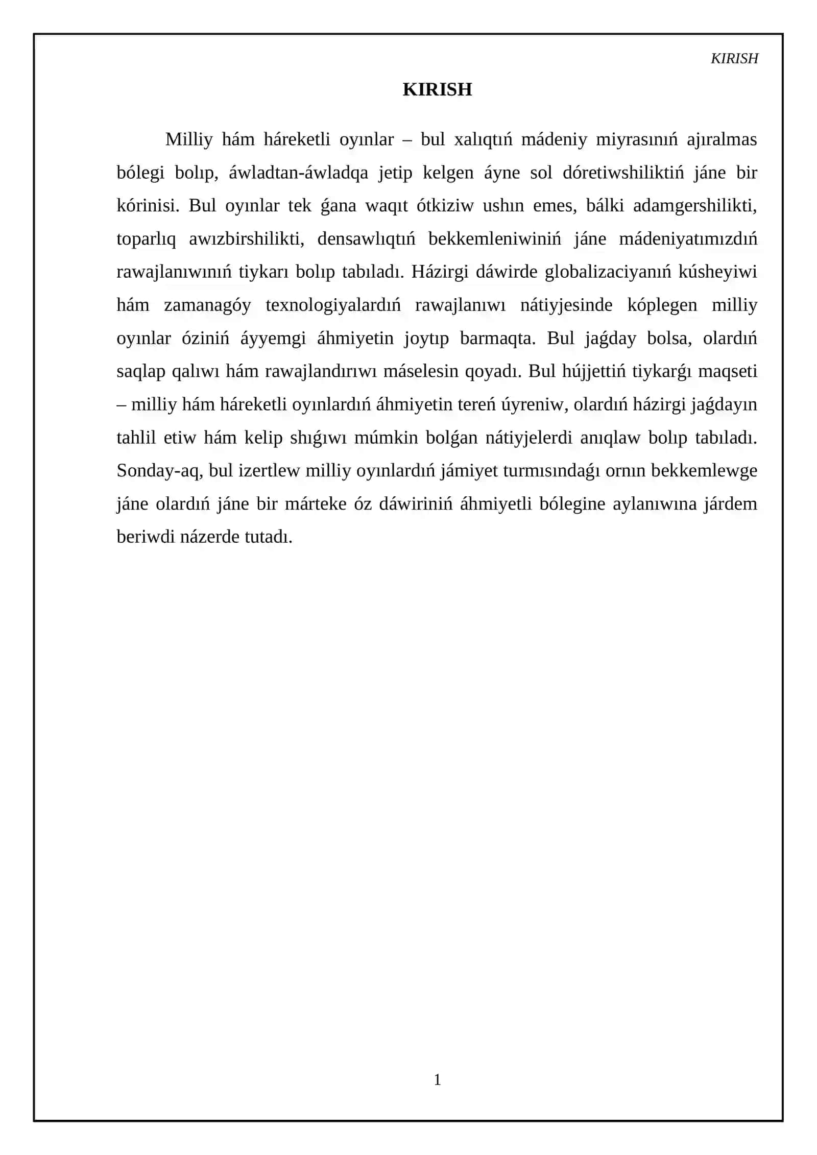 Milliy hám háreketli oyınlar 3