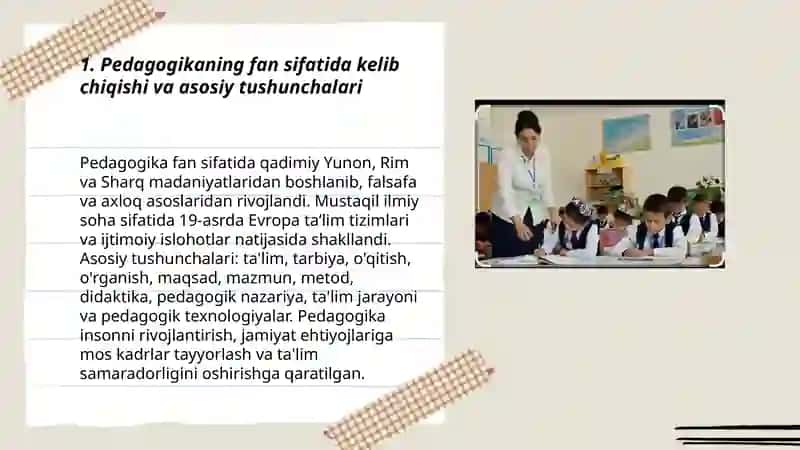 Prdagogikani fan sifatida shakillanishi va rivojlanish tarixi 3