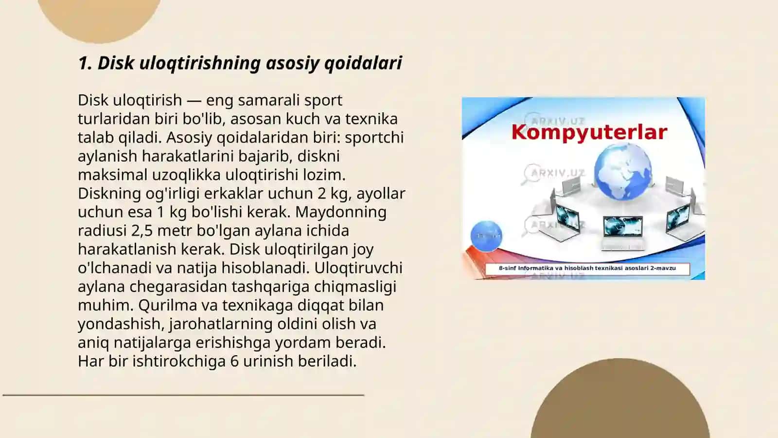Disk uloqtirish texnikasi fazalarini oʻrgatish 3