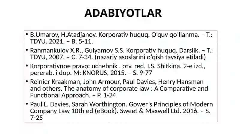 Korporativ huquqning umumiy qoidalari 3
