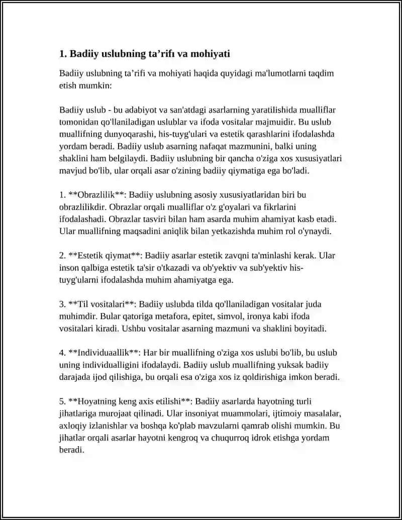BADIIY USLUB VA UNING XUSUSIYATLARI 3