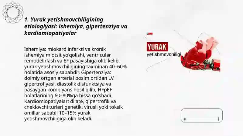 Yurak yetishmovchiligi etiologiyasi patogenezi klinikasi va davolash standartlari 3