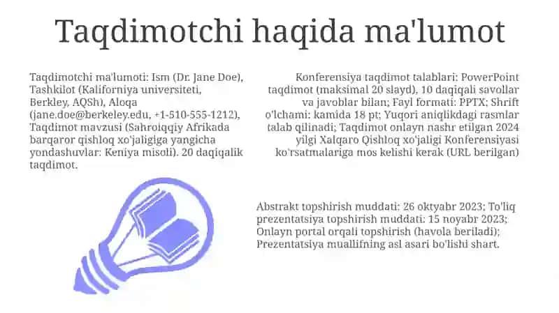 Konferentsiyalarda doklad qilish talablari 3