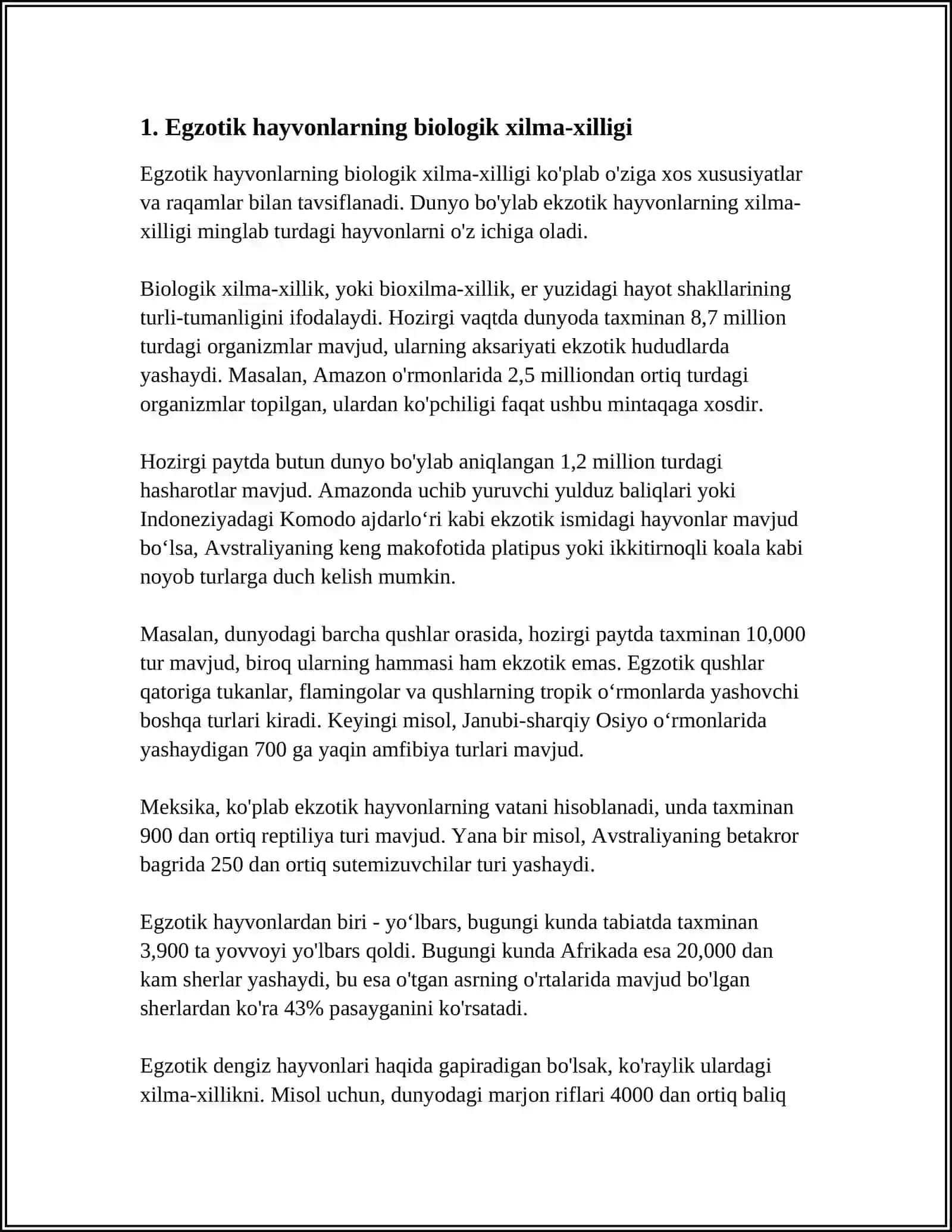 TERI HOSILALARI EKZOTIK HAYVONLAR MISOLIDA 3