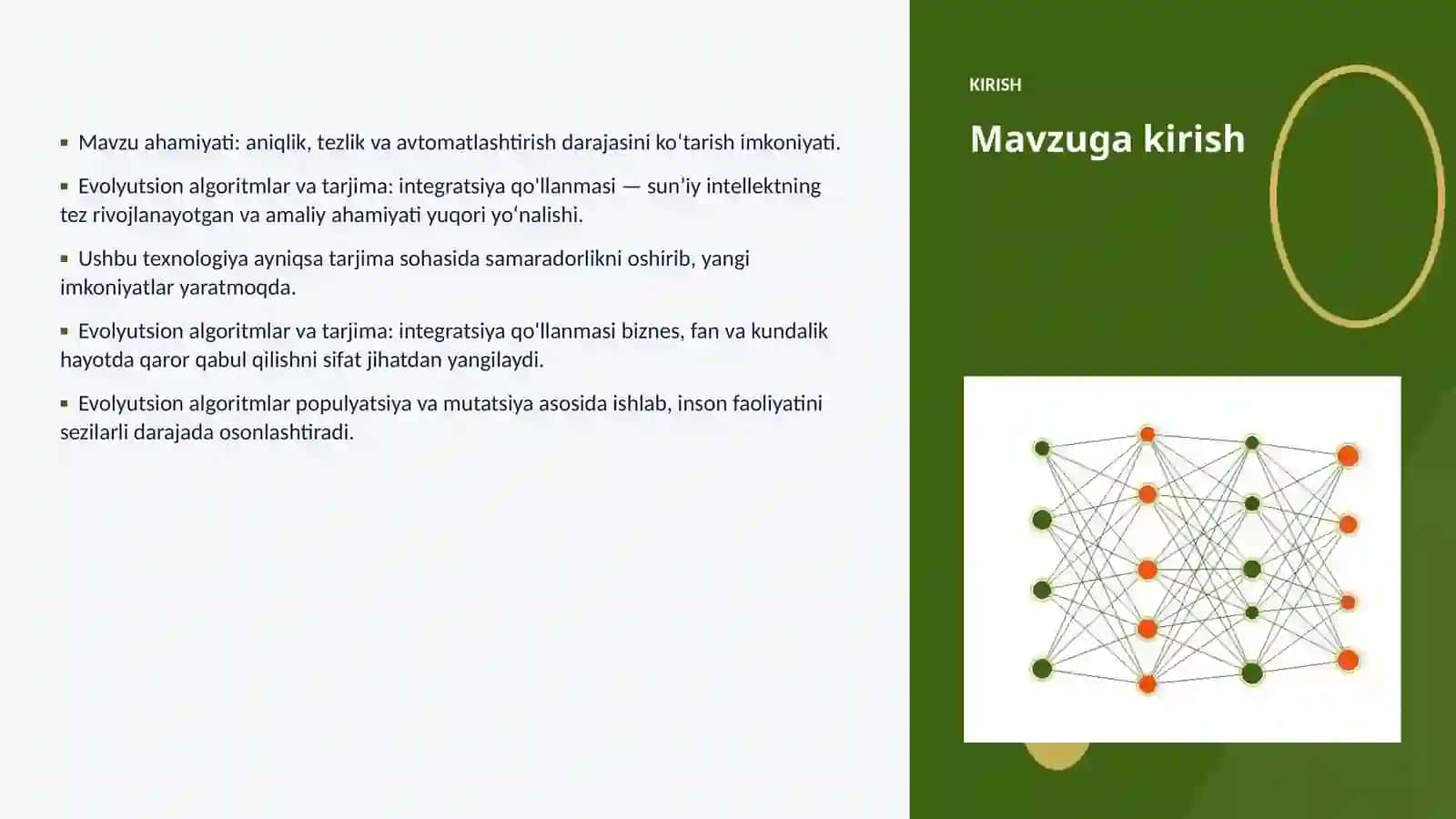 Evolyutsion algoritmlar va tarjima: integratsiya qo'llanmasi 3