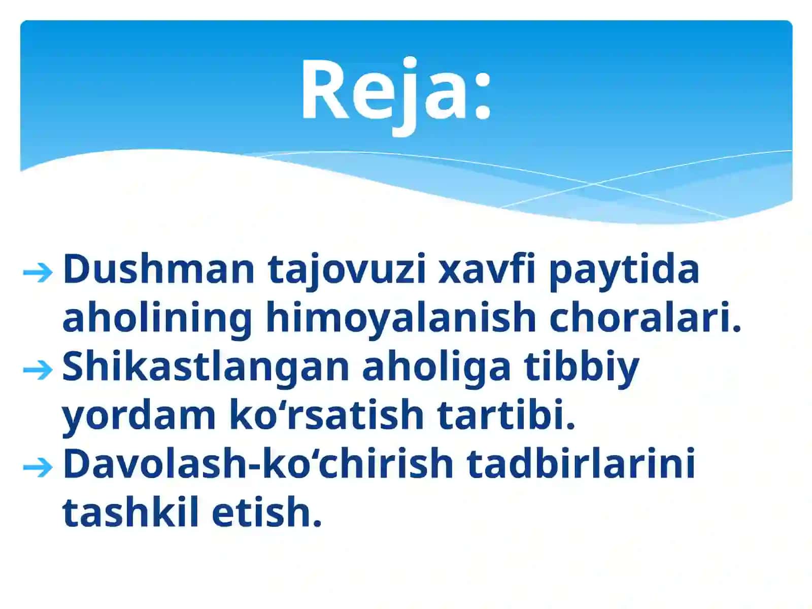 Aholi dushman tajovuzi xavfi paytida va shikastlangan aholini davolash-ko‘chirish chora-tadbirlari 3