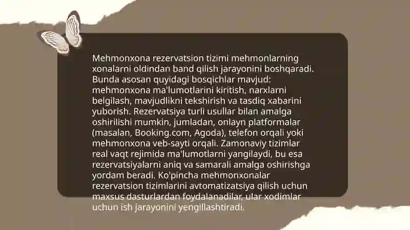 Mehmonxonada Rezervatsion tizim 3