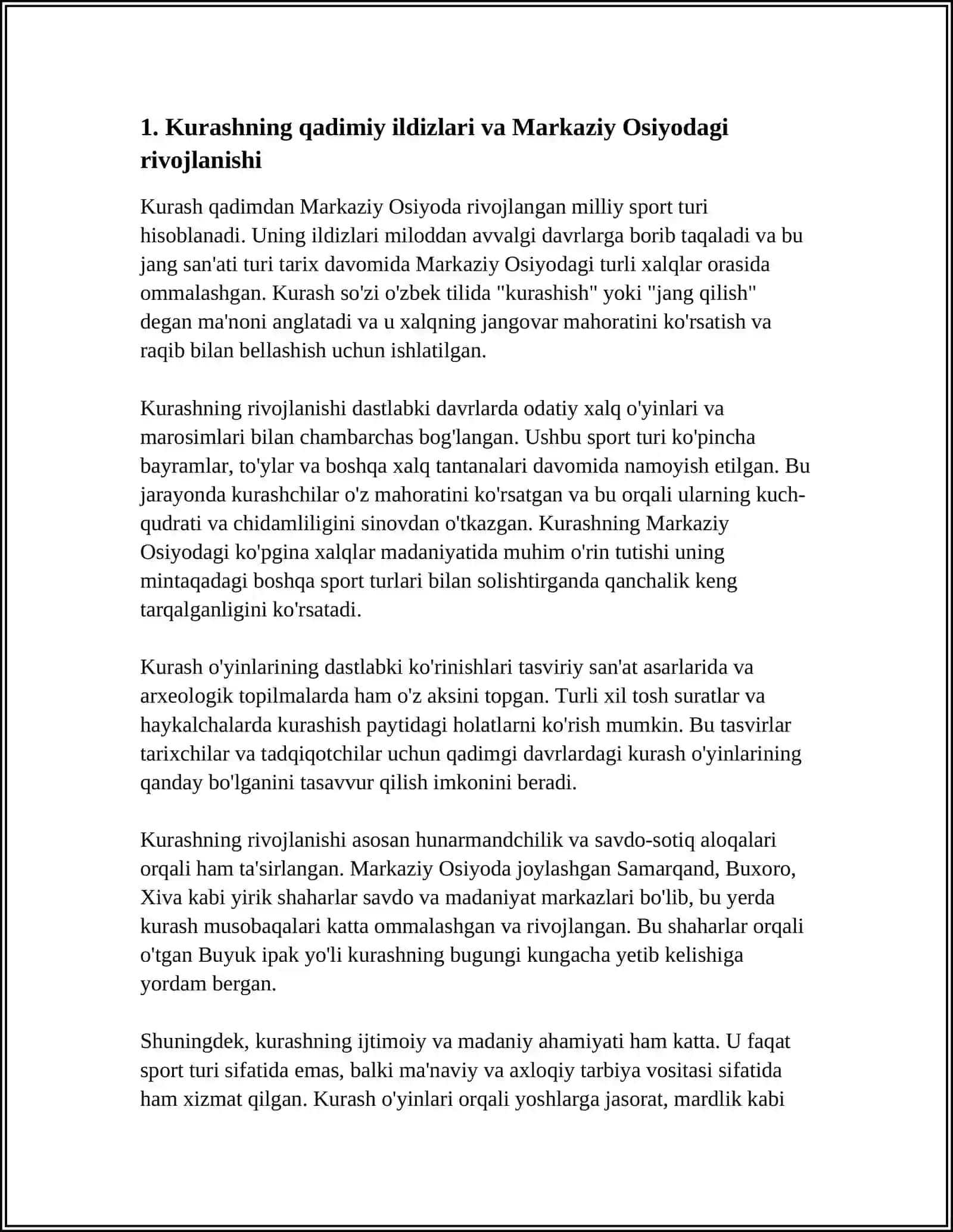 YAKKAKURASH TURLARINING KELIB CHIQISH TARIXI VA RIVOJLANISHI 3