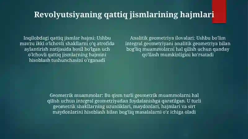 Aniq Integralni Geometrik Masalalarga Tadbiqlari 3