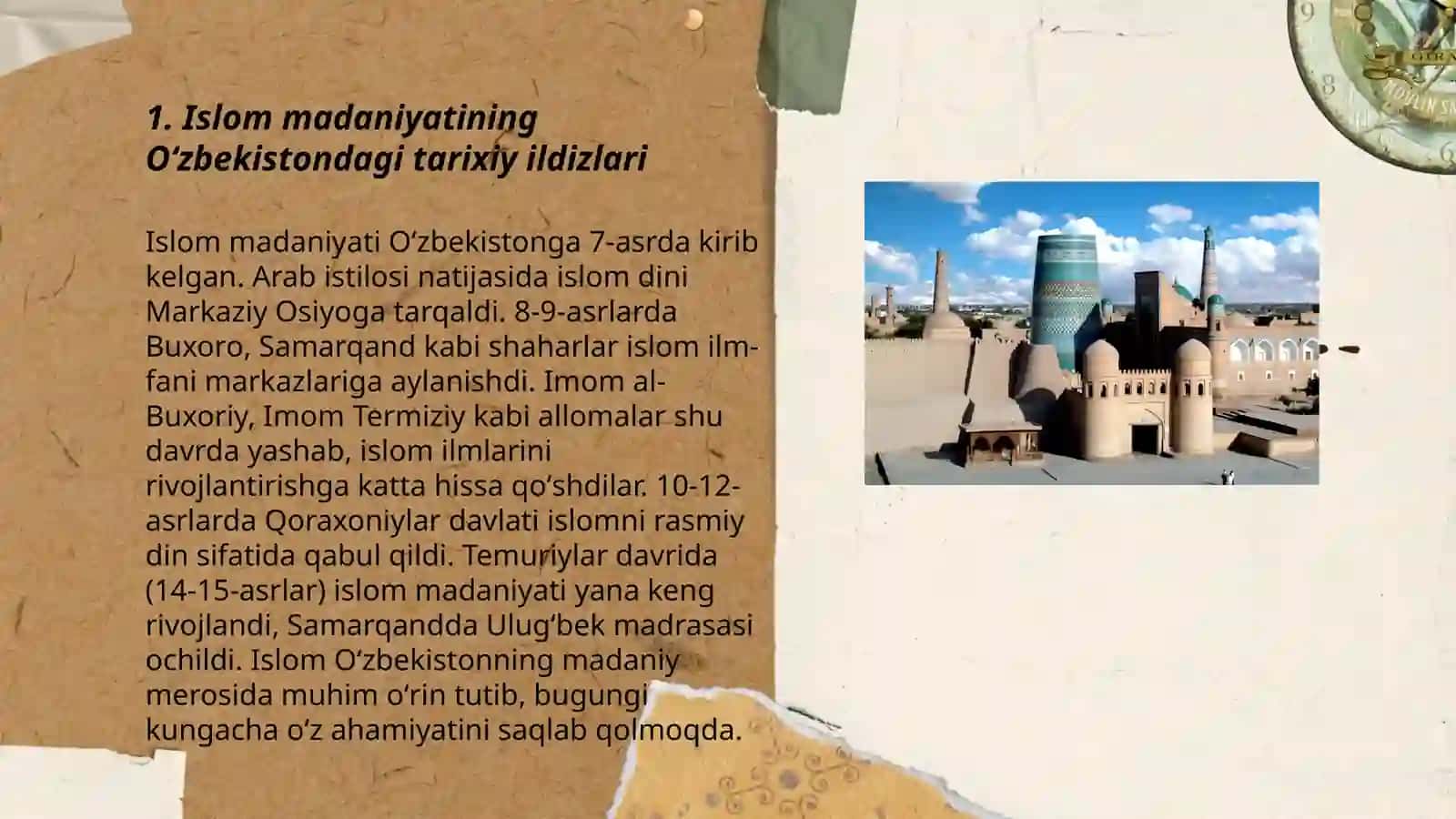IX-XII ASRLARDA O'ZBEKISTONDA ISLOM MADANIYATI 3