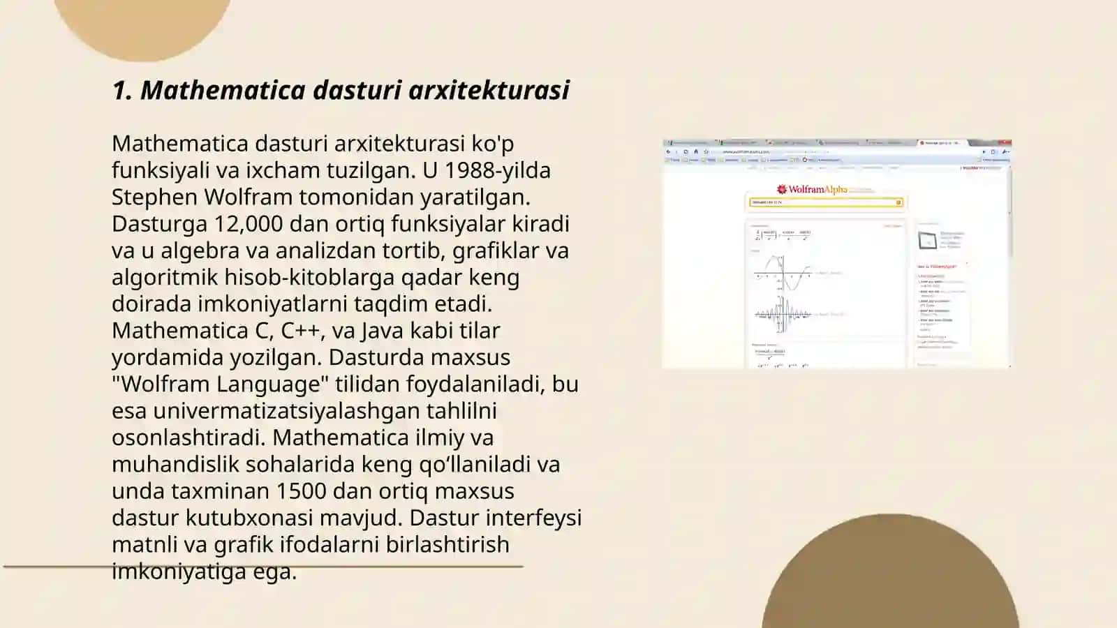 Mathematica dasturi arxitekturasi 3