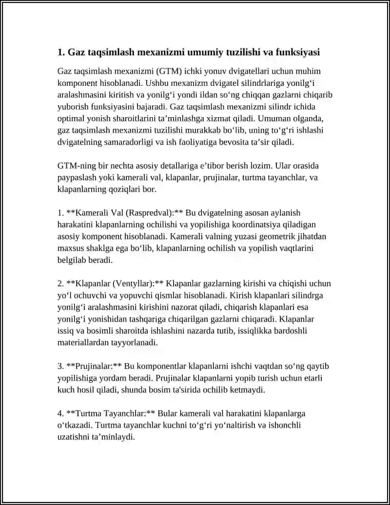 GAZ TAQSIMLASH MEHANIZMNING DETALLARI 3
