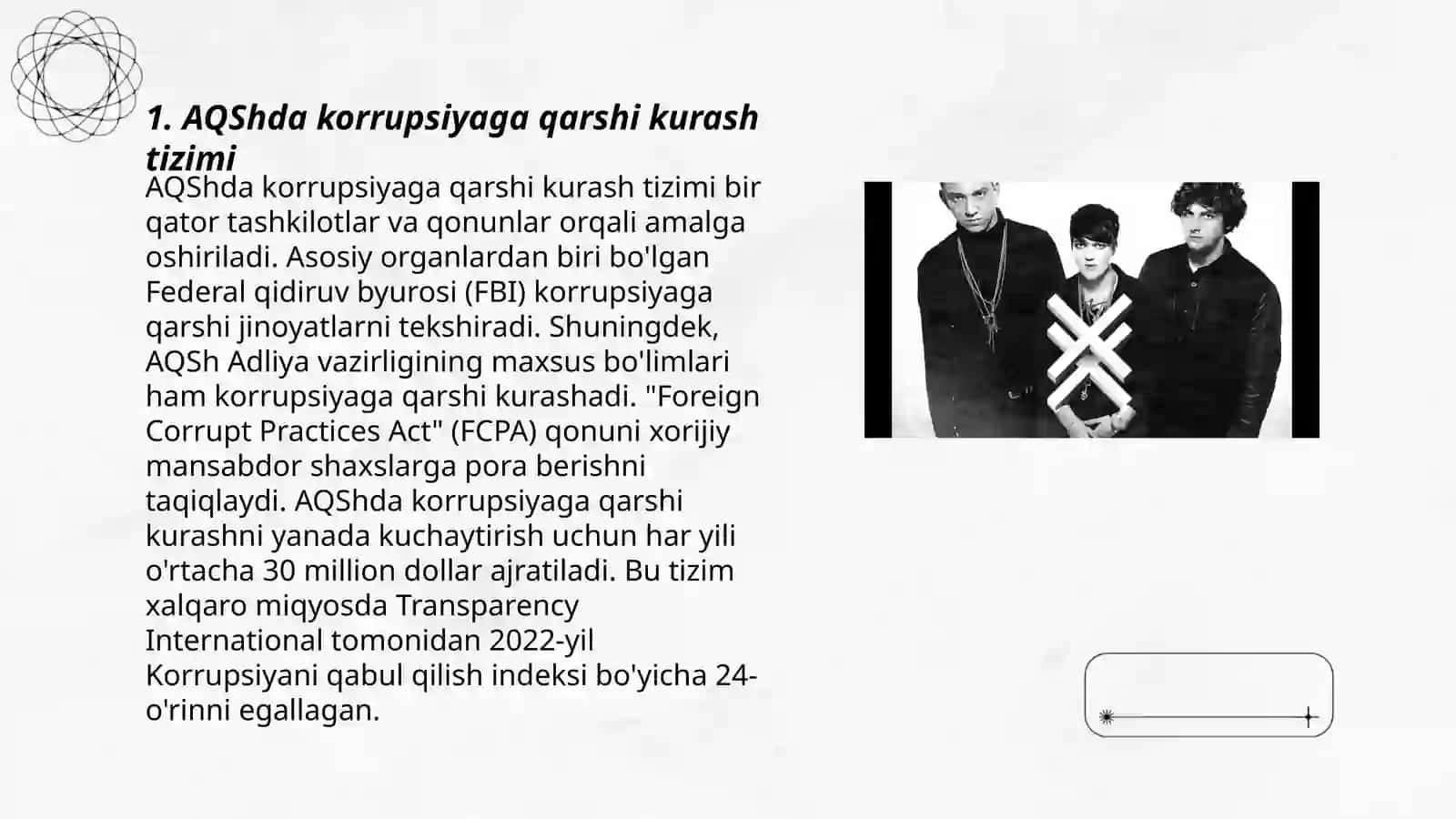 Reja: AQShda korrupsiyaga qarshi kurash tizimi 3