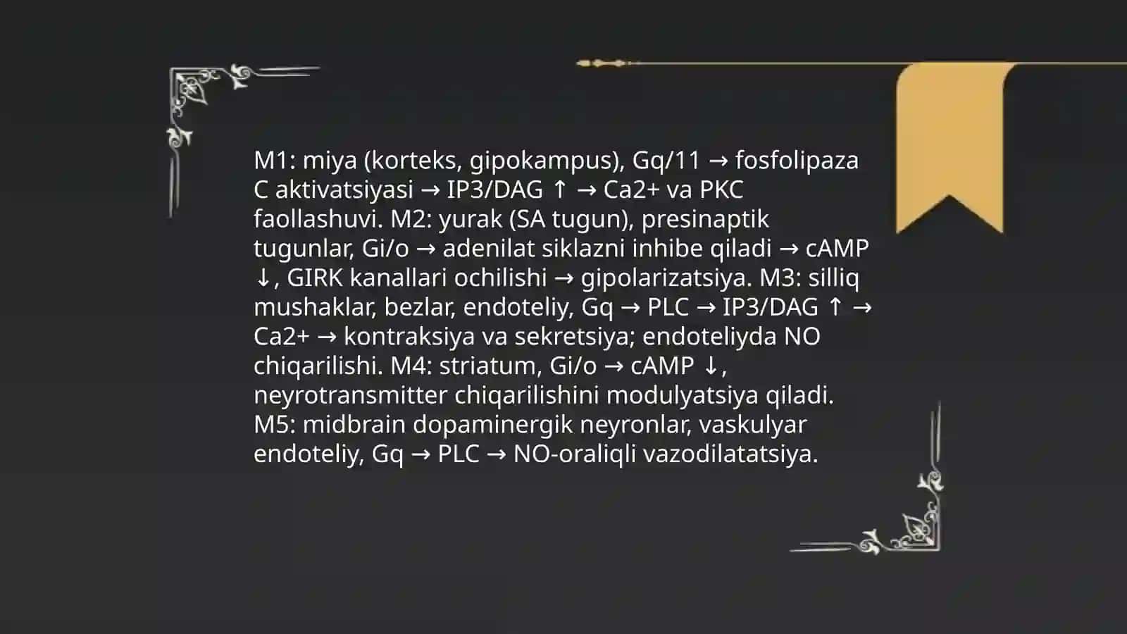 M-xolinergik va antixolinesteraz dori vositalar farmakalogiyasi 3