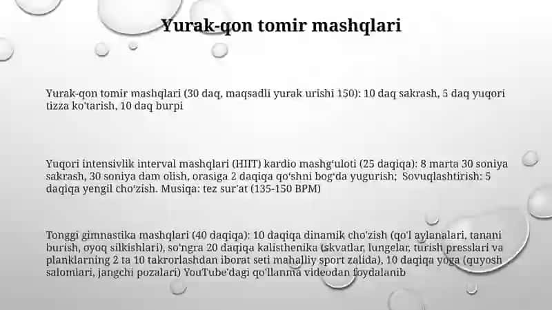 Ertalabgi gimnastikani musiqa ostida oʻtish 3