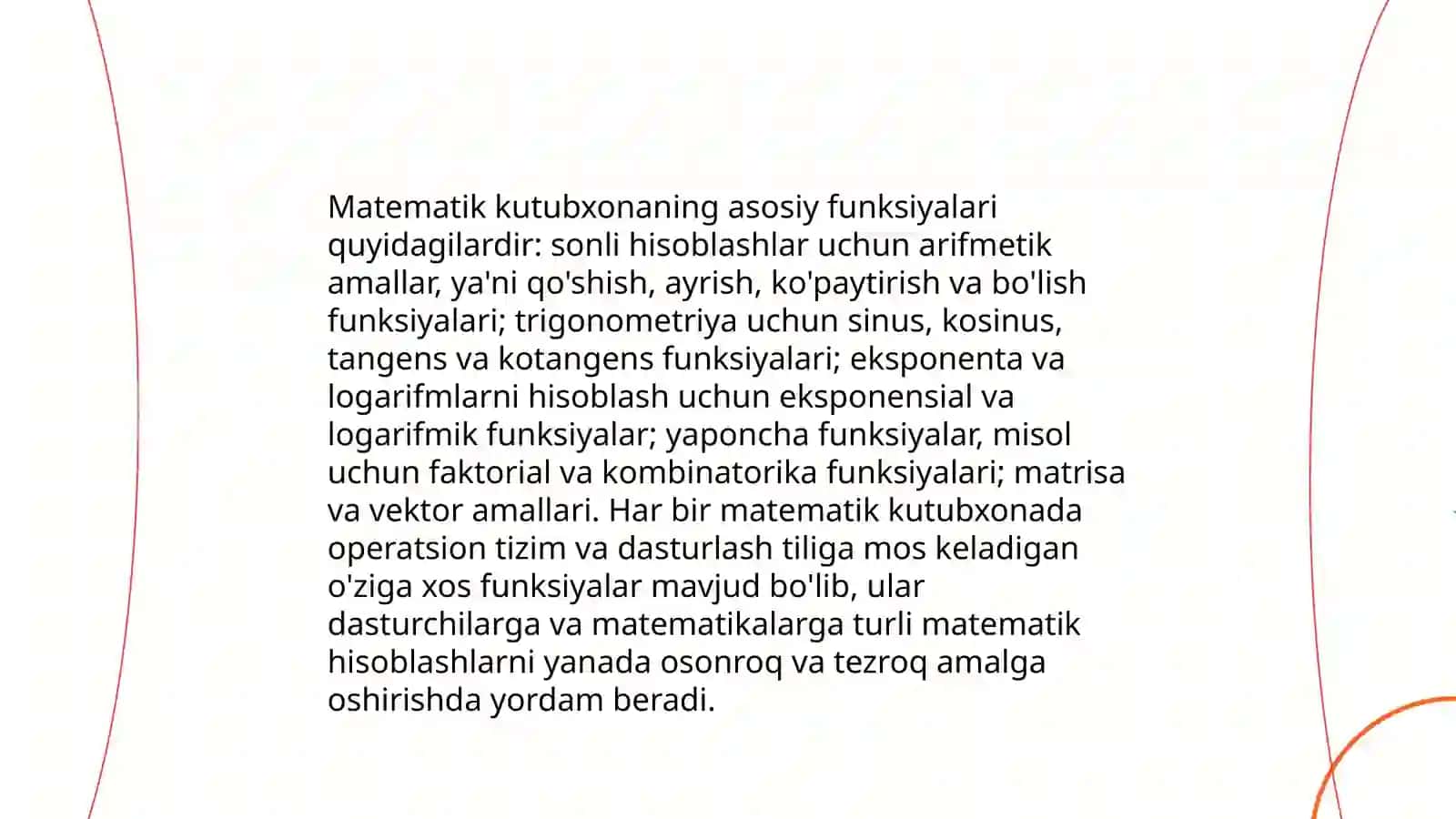 Matematik kutubxona funksiyalari 3