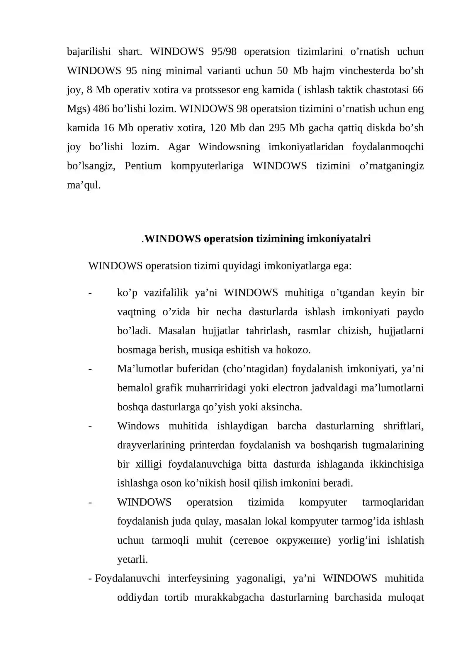 Windows operatsion tizimi 3