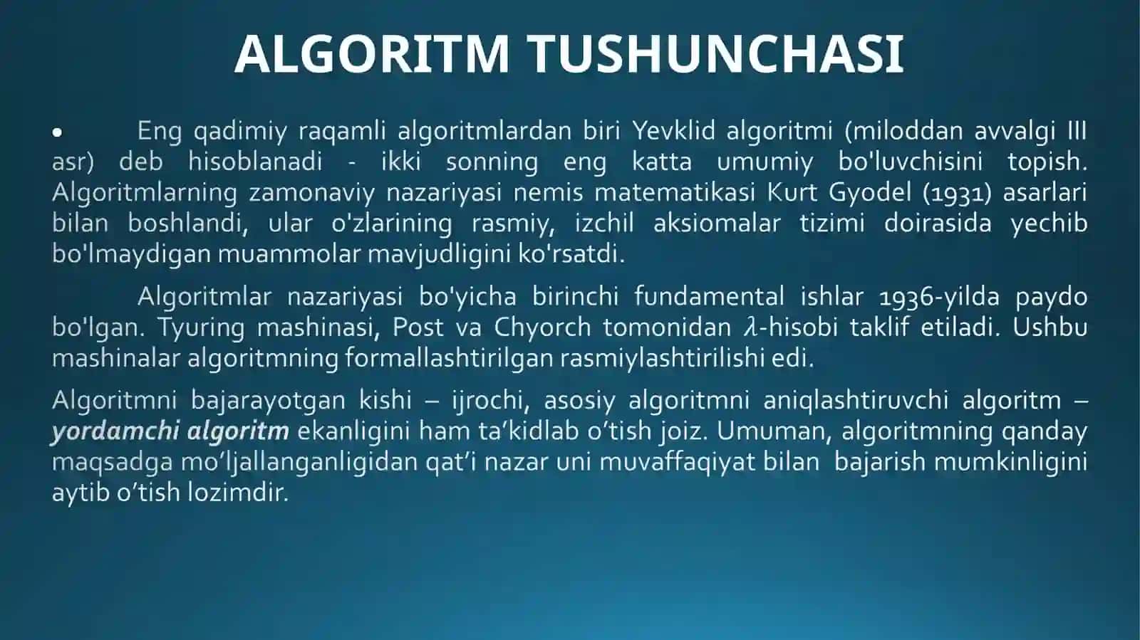 ALGORITM TUSHUNCHASI 3
