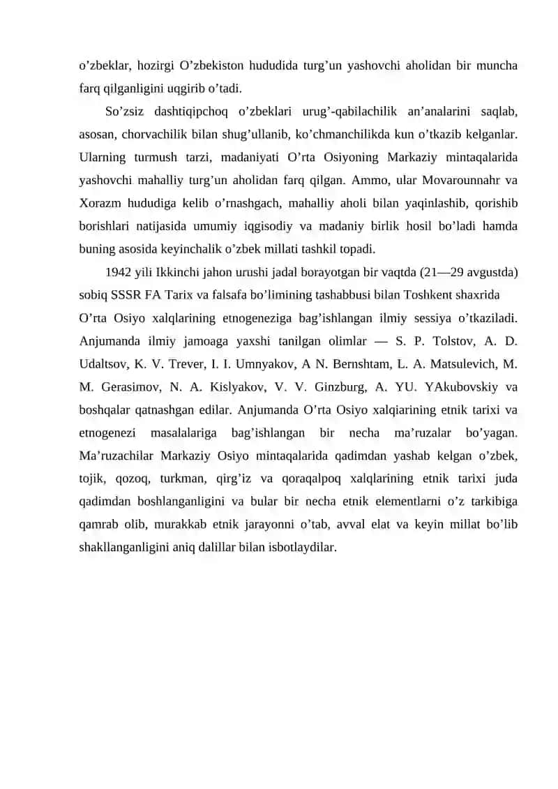 O'zbek xalqining kelib chiqishi haqida ilmiy kontseptsiyalar va qarashlar 3