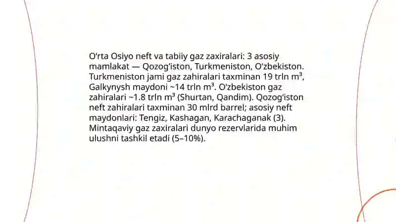 Oʻrta Osiyo foydali qazilmalari 3
