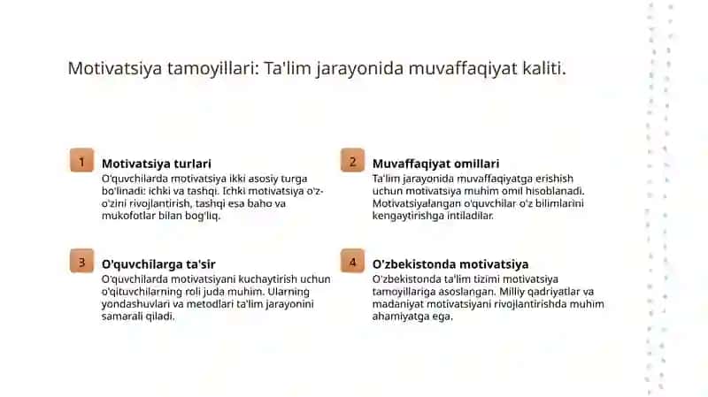 Motivatsiya tamoyillari va ta'limdagi roli 3