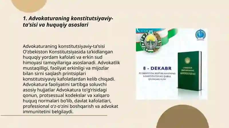 Advokaturaning konstitutsiyaviy maqomi 3
