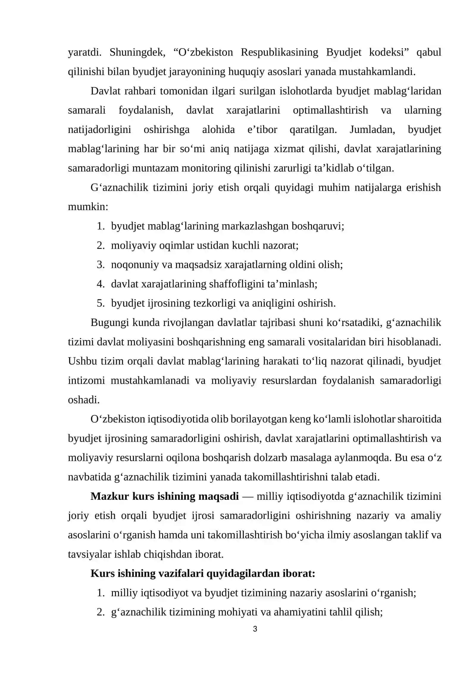 Milliy iqtisodiyotga g'aznachilik tizimini joriy etish orqali byudjet ijrosi samaradorligini oshiris 3