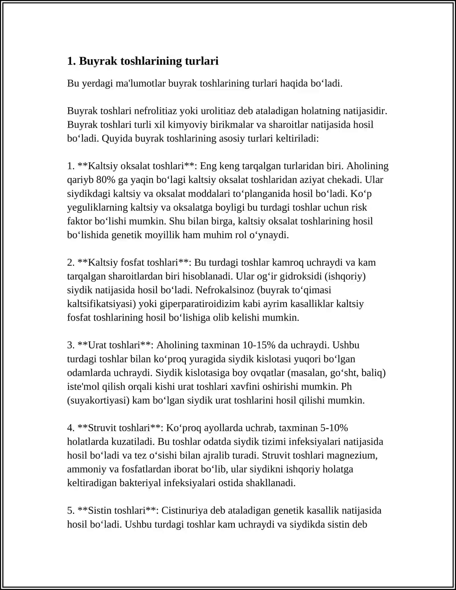 BUYRAKLARDA URAT TOSHLARINING HOSIL BOʻLISHI VA DAVOLASH USULLARI 3