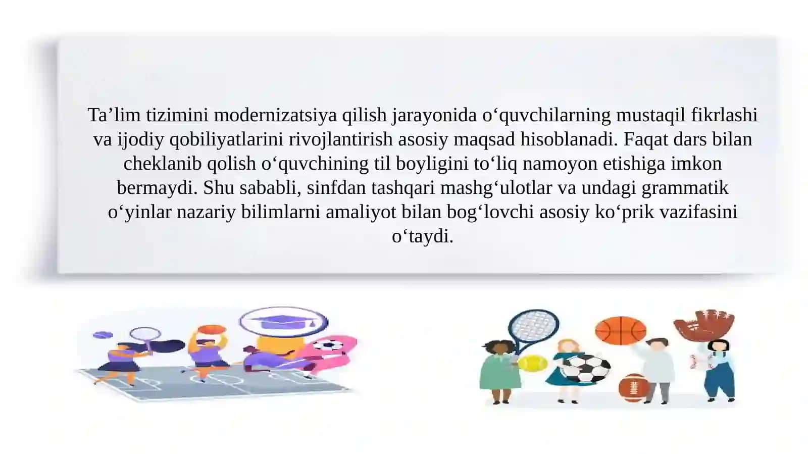 Sinfdan tashqari mashg‘ulotlarda grammatik o‘yinlarning ahamiyati, mazmuni va ulardan foydalanish usullari 3