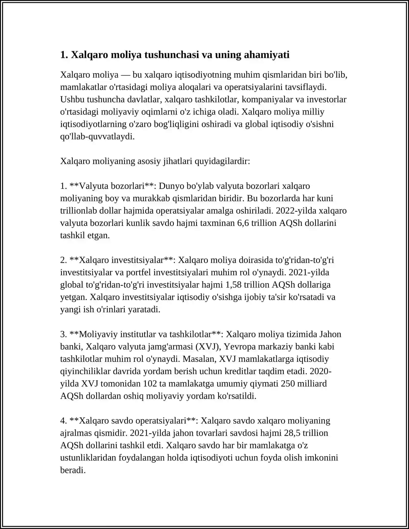 XALQARO MOLIYA: KELIB CHIQISH TARIXI VA MUAMMOLARI 3