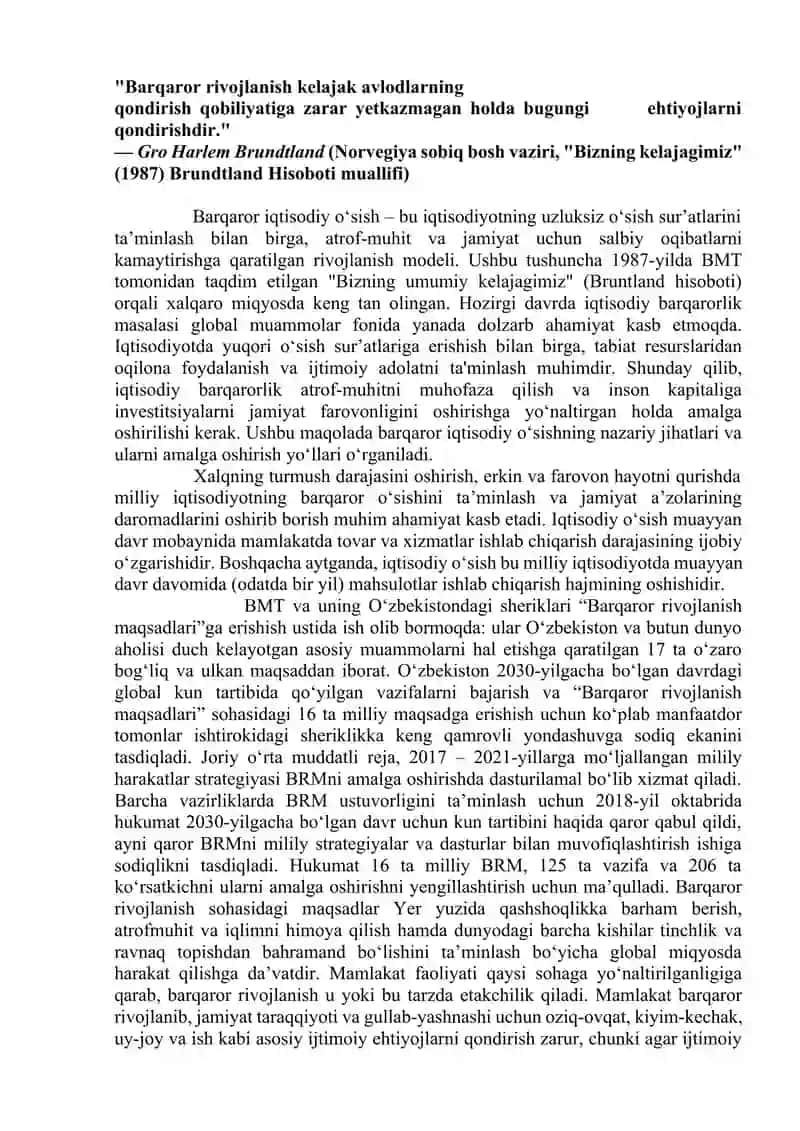 Mamlakatda barqaror iqtisodiy o‘sishga  erishish yo‘llari 3