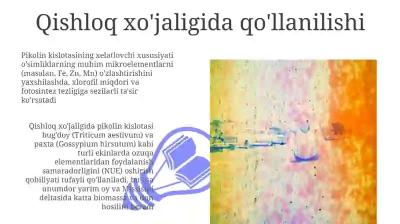 Pikolin kislota haqida maʼlumot. Olinishi va kimyoviy xossalari 3