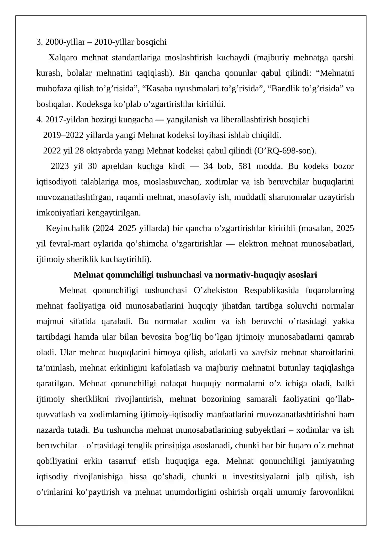 O‘zbekiston mehnat qonunchiligidagi normativ hujjatlar. 3