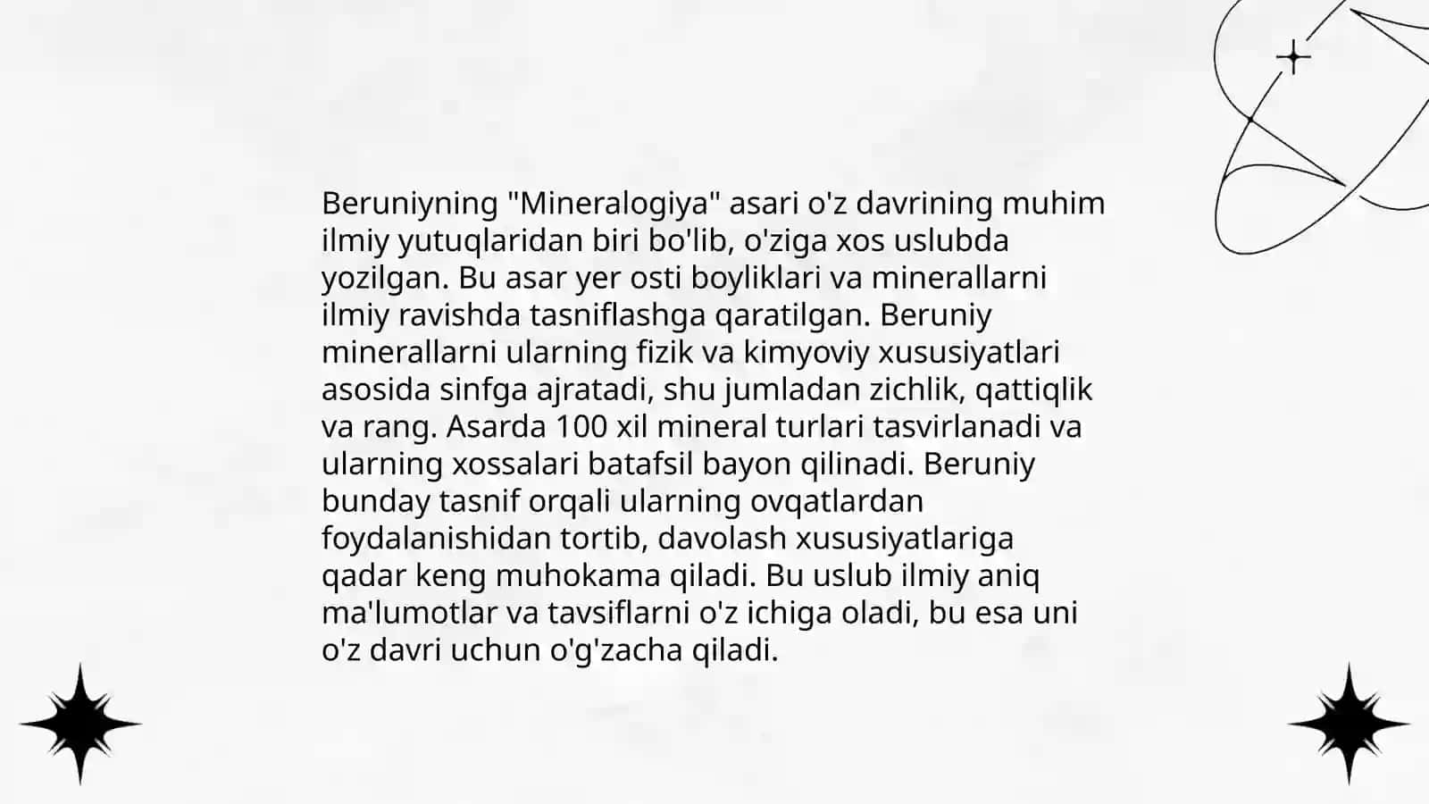 Beruniyning "Mineralogiya" asari 3
