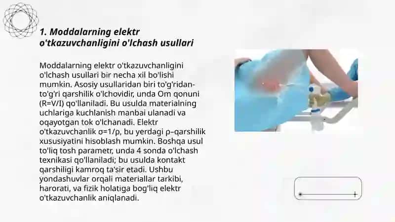 Moddalarni miqdoriy tavsiflovchi fizik kattaliklarini aniqlash qurilmalari va ishlash usullari 3