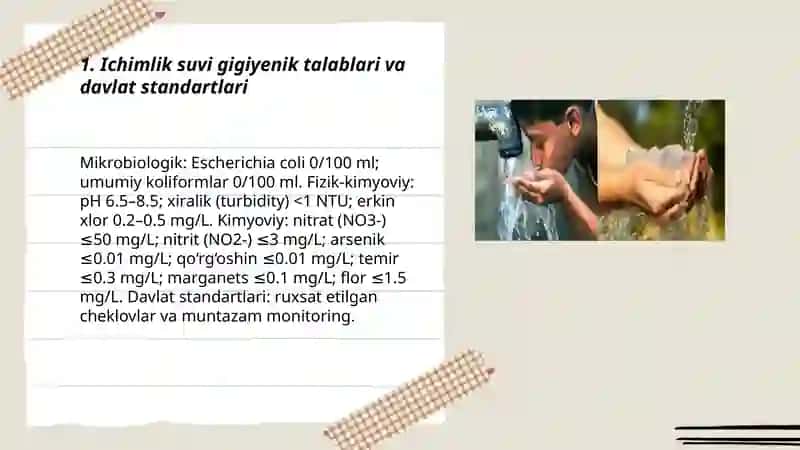 Ichimlik suvi gigiyenik talablari va davlat standartlari 3