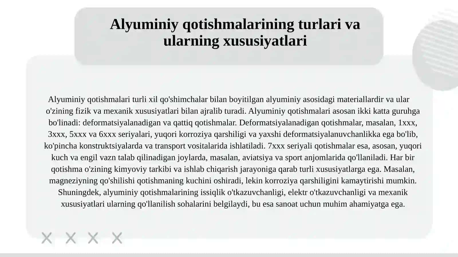 Alyuminiy ishlab chiqarish texnologiyasi. Alyuminiy qotishmalari 3