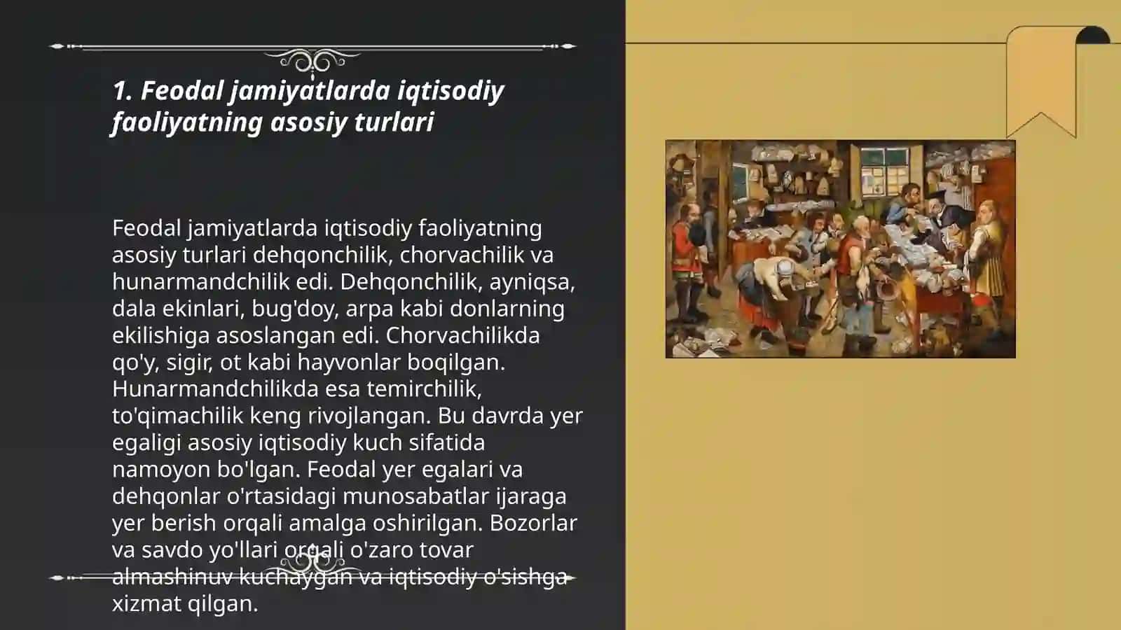 Feodal jamiyatlari iqtisodiy gʻoyalari. Oʻrta Osiyodagi temuriylar davrigacha 3