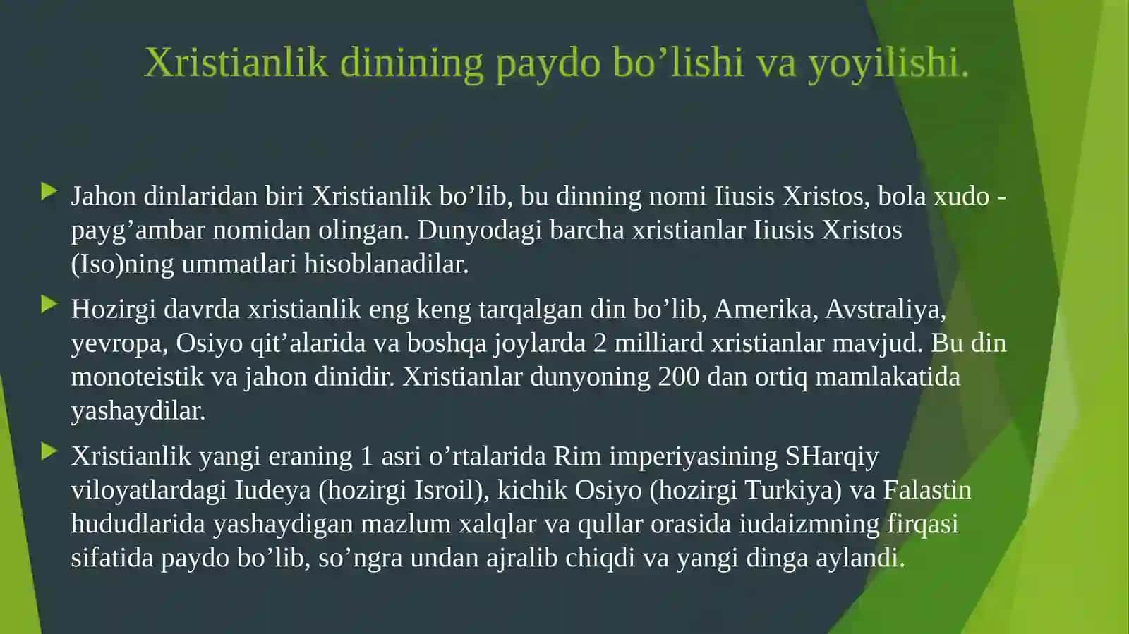 Xristianlik dini tarixi va asosiy g’oyalari 3