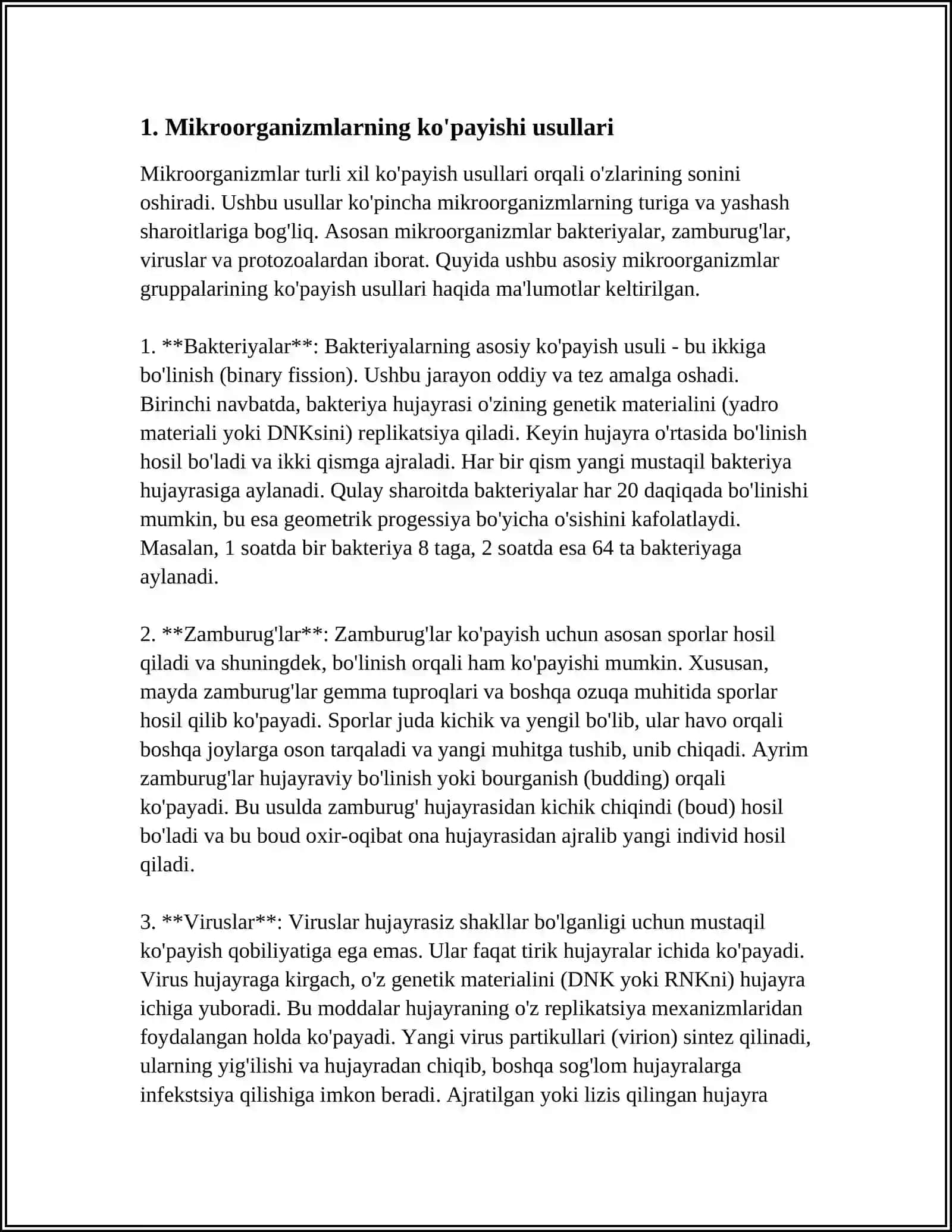 MIKROORGANIZMLARNI KOʻPAYTIRISH. MIKROB HUJAYRALARI METABOLIZMI. SOF KULTURALARNI AJRATISH. SANOAT FERMENTYORLARIDA MIKROORGANIZMLAR BIOMASSASINI OLISH 3