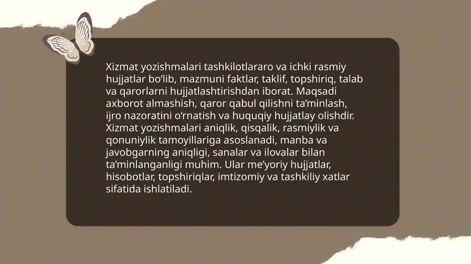 Xizmat yozishmalarini yozish texnologiyasi 3